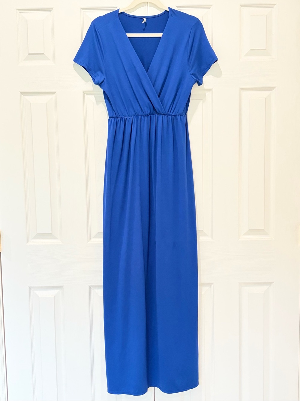 GUC Mother Bee Maternity Lapis Blue V-Neck Maxi Dress Size X-Large XL